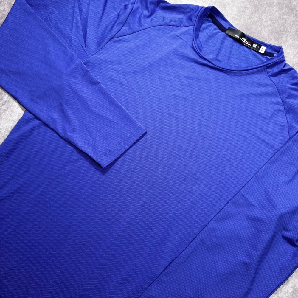 RLX Ralph Lauren Mens Blue Long Sleeve Performance Training Shirt Size M